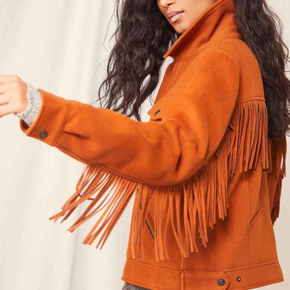 Free People Jacket Phoenix SoftFabric Suede Fringe